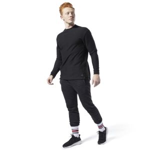 Reebok Training Essentials Twill Crew Sweatshirt Herren - Schwarz - DE 731-BXM